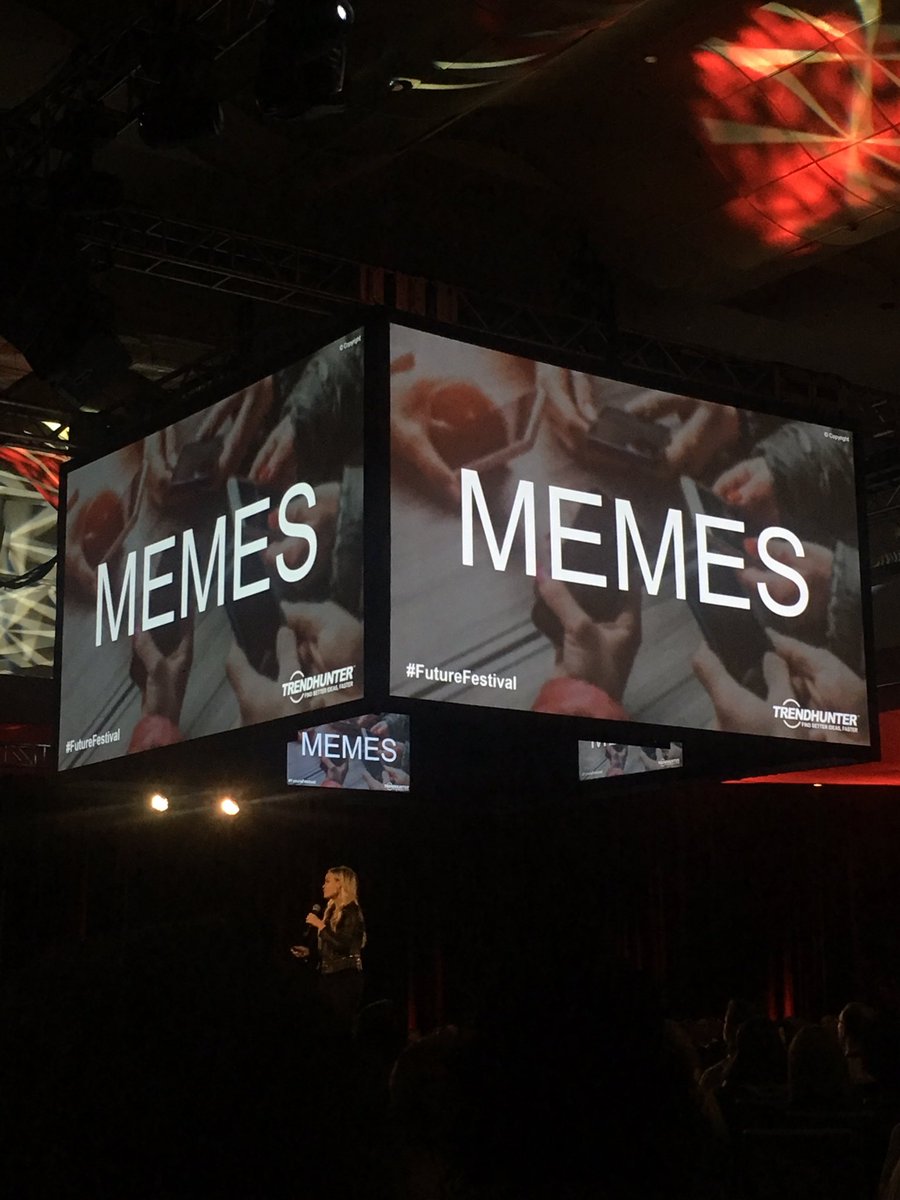 TrendHunterEll's tweet photo. Memes are creating new social spaces #futurefestival https://t.co/8TJ1p66i8L