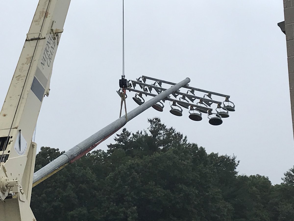 SHSEagleAD's tweet photo. The lights are going up in Sharon! @SHS_Eagles @HockomockSports @SharonSchools https://t.co/95w8LYkTIA