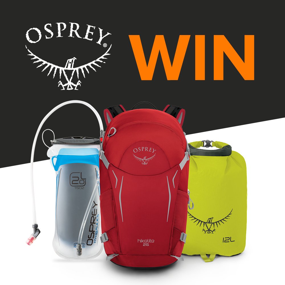 OspreyEurope's tweet photo. WIN the ultimate Hiking bundle! Just FOLLOW @ospreyeurope and RETWEET! 
You could win a brand new Hikelite 26 along with some fantastic hiking accessories.
Competition closes midnight 19th October 2018.
T&amp;Cs - https://t.co/gfJJknZI6y 
#OspreyEurope #OspreyHiking #Hiking https://t.co/VBvqxU0qL6