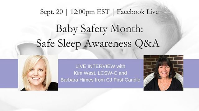 It's Baby Safety Month! Tomorrow on Facebook, I'm hosting Barbara Himes of First Candle, to discuss the importance of safe sleep and how practicing safe sleep can help reduce and eliminate Sudden Infant Death Syndrome. Join us at ift.tt/2F0jiSs… ift.tt/2OCLaOb