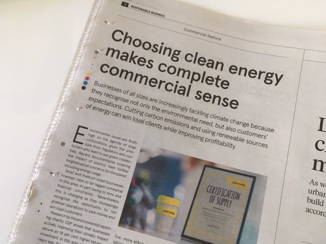 Businesses are winning customers by demonstrating their clean energy usage. But they need to scrutinise supplier choice. 

In today's Times. bit.ly/2pn0CTE <a href="/GoodEnergy/">Good Energy</a> <a href="/raconteur/">Raconteur</a>