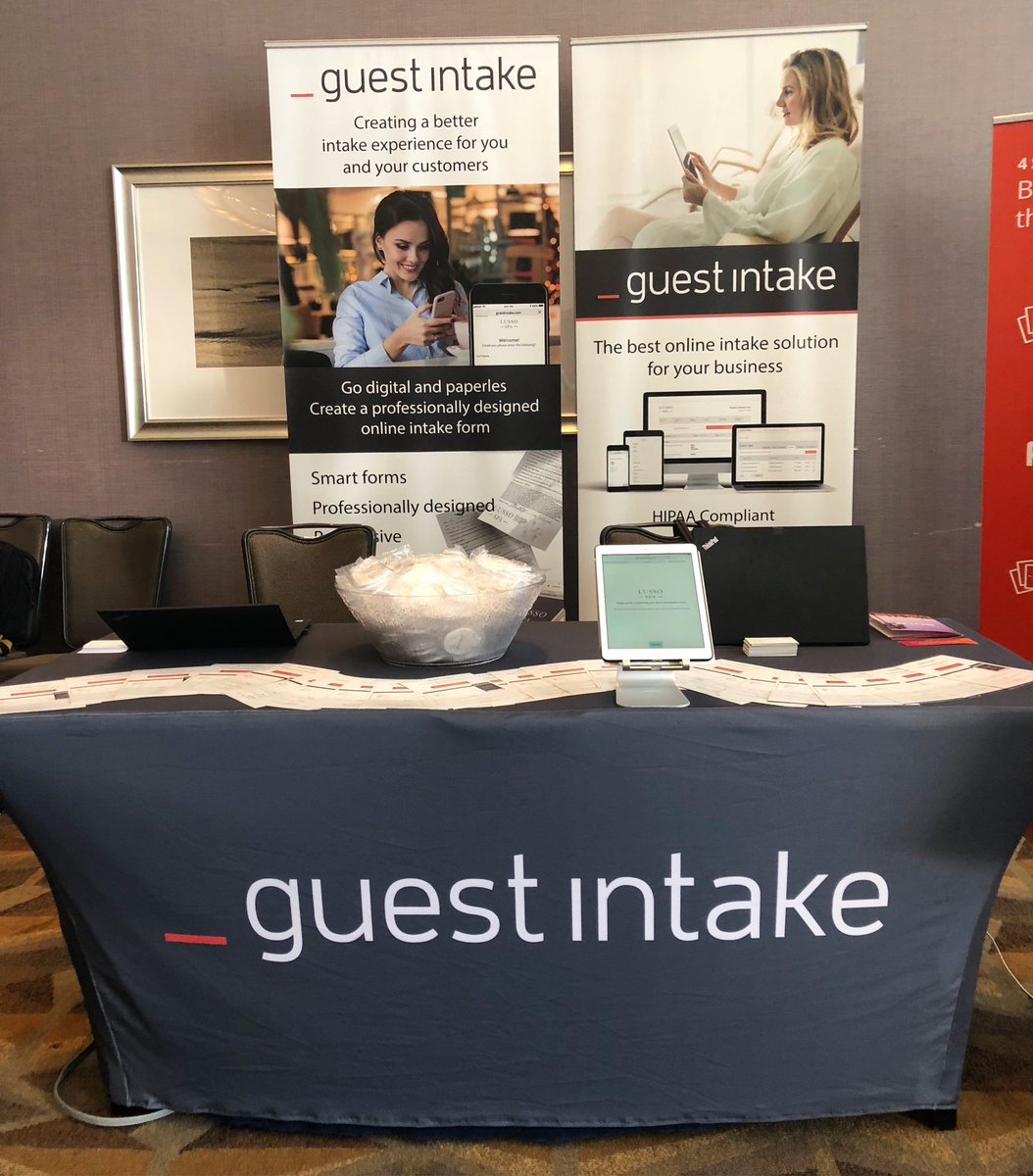 GuestIntake's tweet photo. It's day 2 at #BOLDconference and we're excited to show off our #intake #solution! Drop by booth #21 and experience Guest Intake for yourself 🤗 @mindbodybold https://t.co/UDAK2FPcPp
