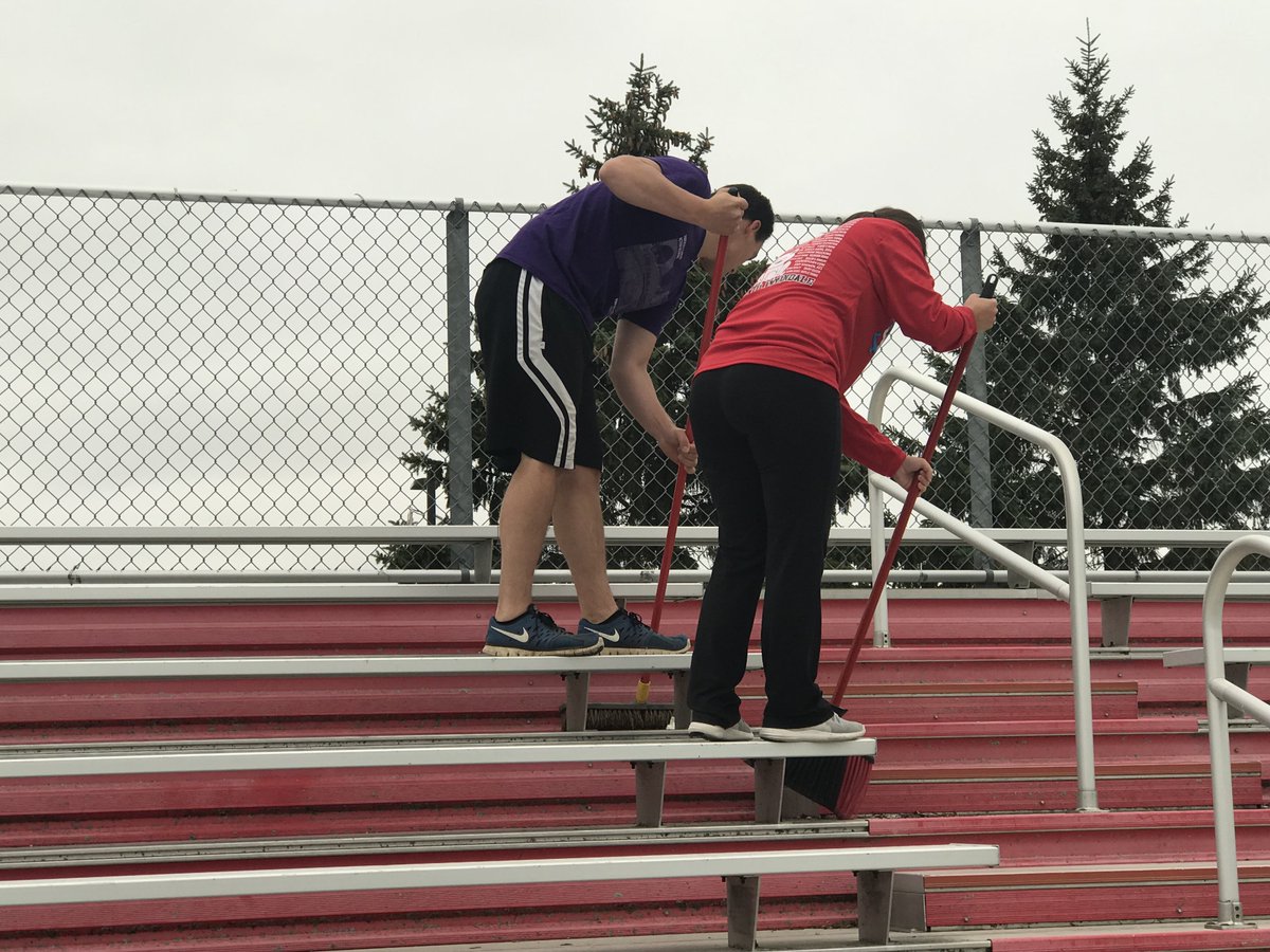 LakeCentralBank's tweet photo. We wanted to make sure you had the best (and, cleanest) seat in the house on Friday night! Stands are scrubbed, power-washed and ready to welcome you to cheer on the Cardinals as they "Battle for the Paddle" against Litchfield. #homecoming #BuildingCommunitiesMN #GoCards https://t.co/VJlgwKjIT0