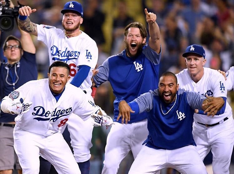 realnedcolletti's tweet photo. HOMEWARD BOUND!  My favorite @Dodgers picture of the season so far!  And I repeat: SO FAR. Chris Taylor walk off HR leads to this! #dodgers #buehlerforthesweep #believeit #rightontime #timeisontheirside #baseball #mlb https://t.co/cOEqS2xT1s
