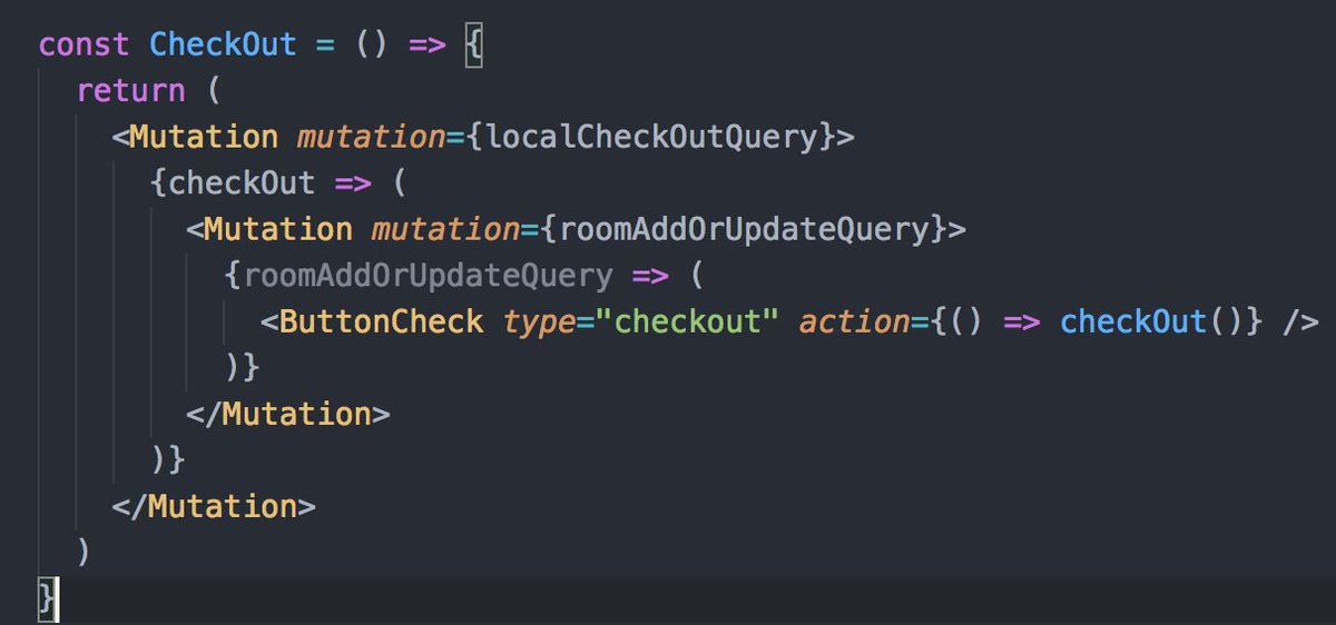 iamhtml's tweet image. I think compose is probably better for multiple mutations, render props is just callback hell #apollo #renderProps