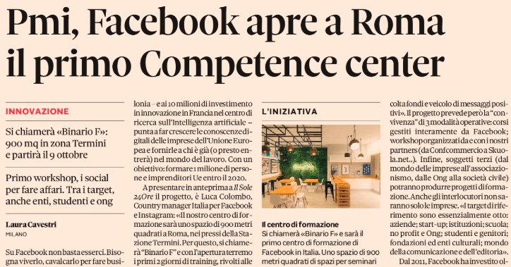DonatoIacovone's tweet image. #Facebook apre il primo #CompeteCenter a Roma. #Digitaltransformation può compiersi solo con una visione chiara delle #competenze e delle #infrastrutture abilitanti il #lavorodelfuturo. @lucacolombo see you at #EYCapri Non mancate: eycapri.it