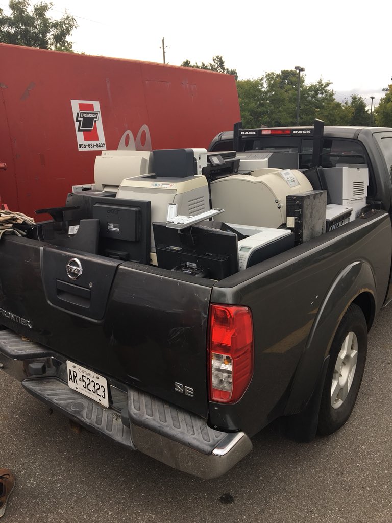 MissDiLibero's tweet photo. Day 12- a huge thank you to the Matkowski family for bringing a huge donation of electronics today for our red bin! Thanks to our Intermediates for helping unload! @orchardparkdsbn https://t.co/vyiprbGJcF