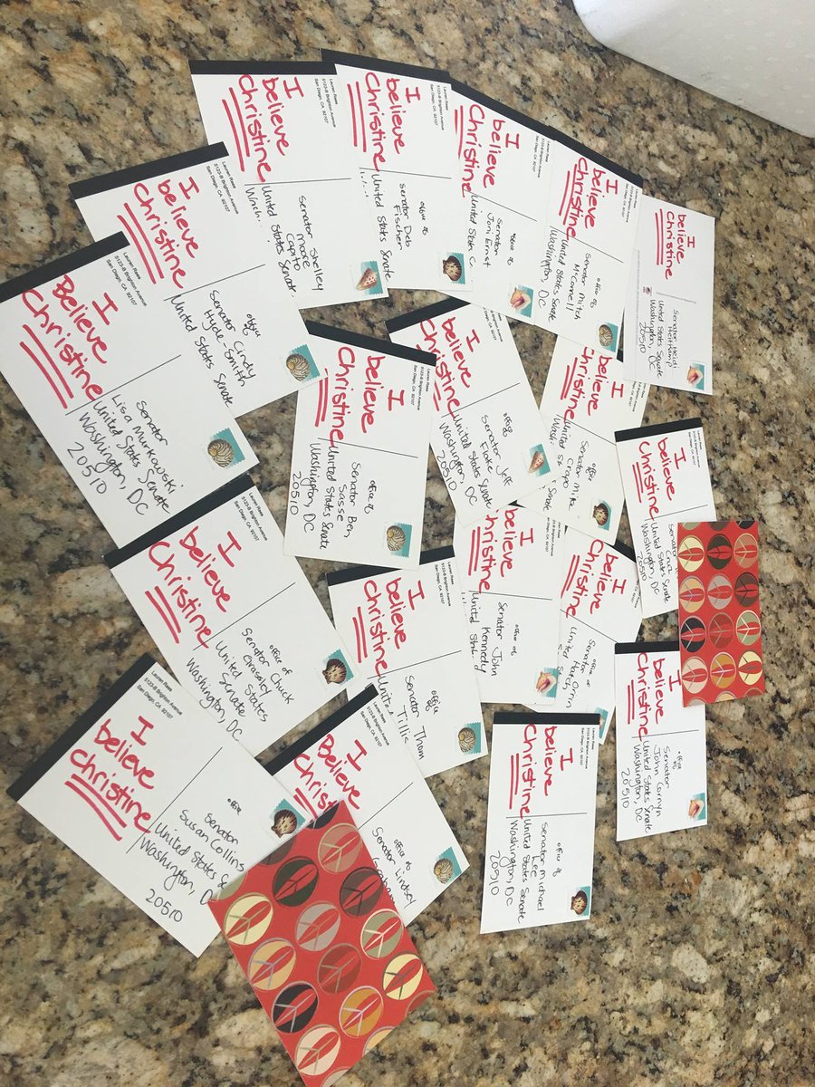 JoJosLife's tweet photo. 1/2 #PostcardAvalanche to Republican members of the Judiciary Committee, as well as the other female R senators not on the committee (Lisa Murkowski, Joni Ernst, Susan Collins, Cindy Hyde-Smith, Shelley Moore Capito). #Resist #KavaNope #NoKavanaughConfirmation #IBelieveChristine https://t.co/X7ssVIUbRE