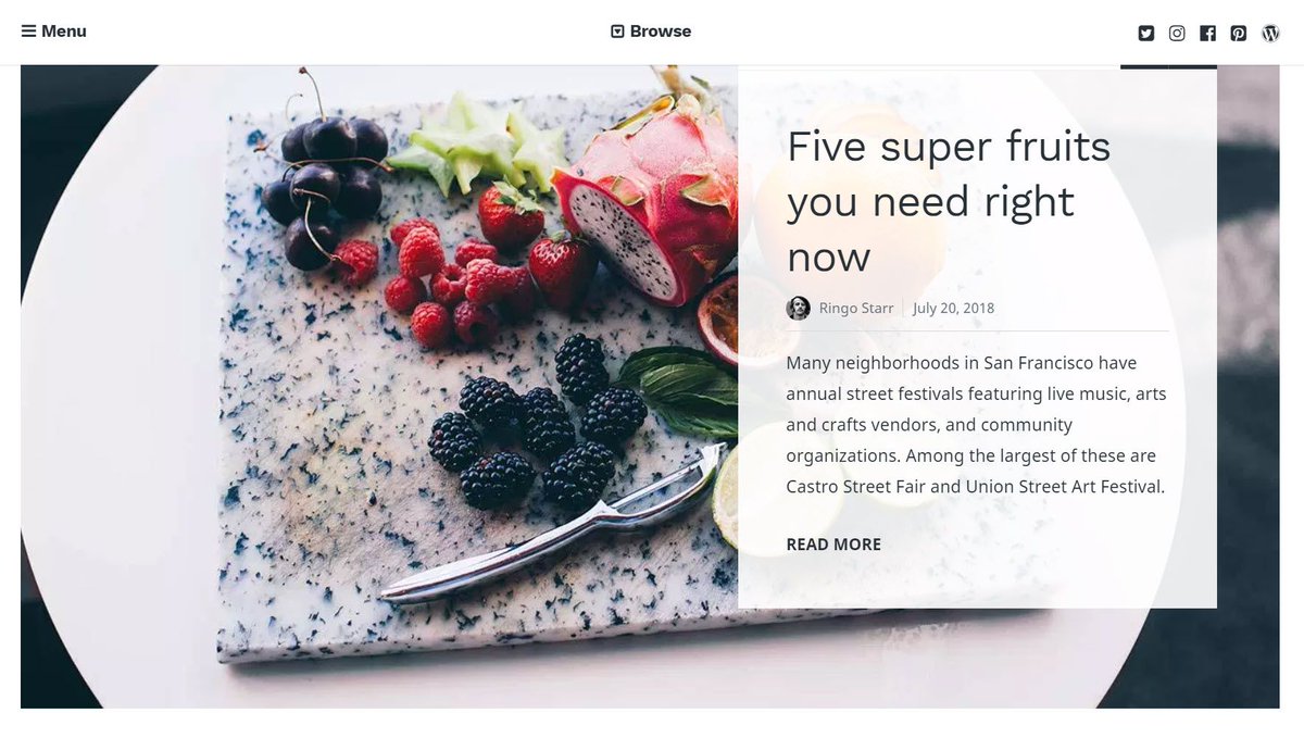 ArrayHQ's tweet image. Use our beautiful Baseline theme to start your very own food blog! We&apos;ve got a new tutorial on our blog by @jonesblogs. buff.ly/2Da7Tjg