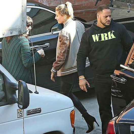 January 23, 2015. Hailey and Justin arriving at studio in Los Angeles.