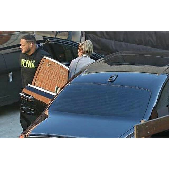 January 23, 2015. Hailey and Justin arriving at studio in Los Angeles.