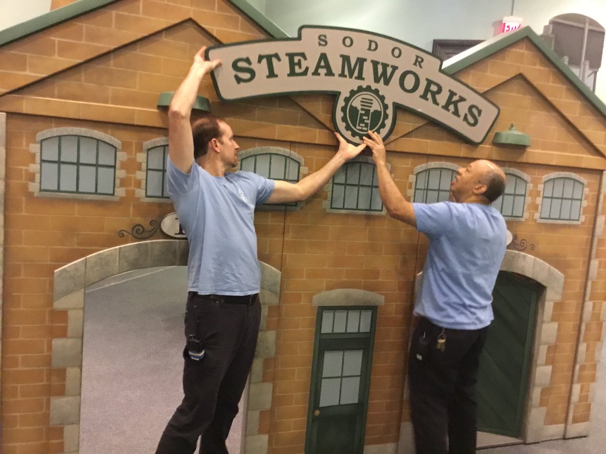 pleasetouch's tweet photo. The finishing touches are happening! There's only three days left until Thomas and his friends pull into the station at Please Touch Museum! #ExploreWithThomas https://t.co/Fs6JqaDC0i