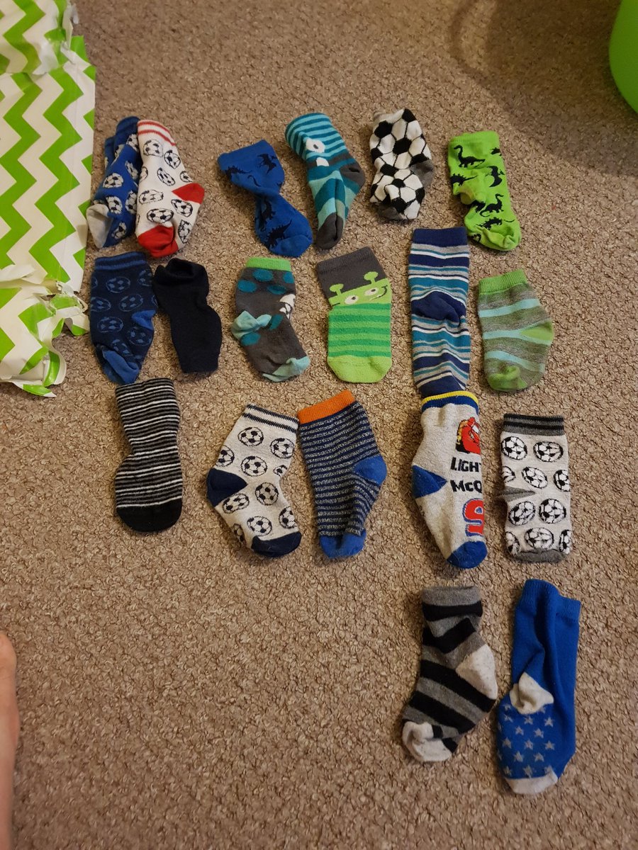A new record I think - 19 odd toddler socks.