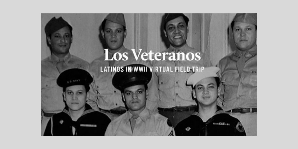 WWIIEducation's tweet photo. Educators: Take your students on a FREE Virtual Field Trip for National Hispanic Heritage Month! Read more about "Los Veteranos: Latinos in World War II" and sign up today: https://t.co/drlYHCC2Fg @PanAmericanLife #WWII #history #HispanicHeritageMonth #onlinelearning https://t.co/pztVYCvRFM