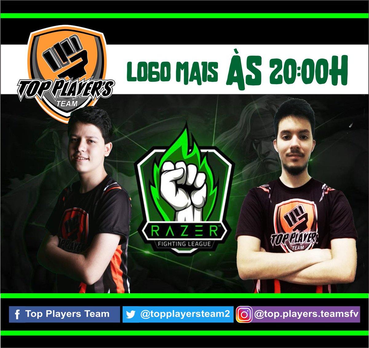 topplayersteam2's tweet photo. Não perca logo mais as 20:00h, vamos torcer para nossos players queridos, abraços a todos!
https://t.co/gDOd6WLDcZ https://t.co/LCZrSUpjdt