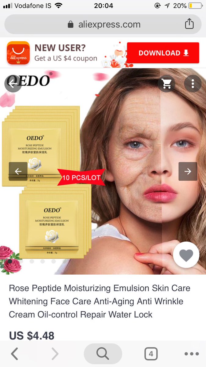 Vörurnar á Ali express eru svo straight to point. Ef manni langar að vera með sjúklega hvíta og slétta húð þá reddast það með þessu kremi! Buy it or regret it segi ég nú bara.