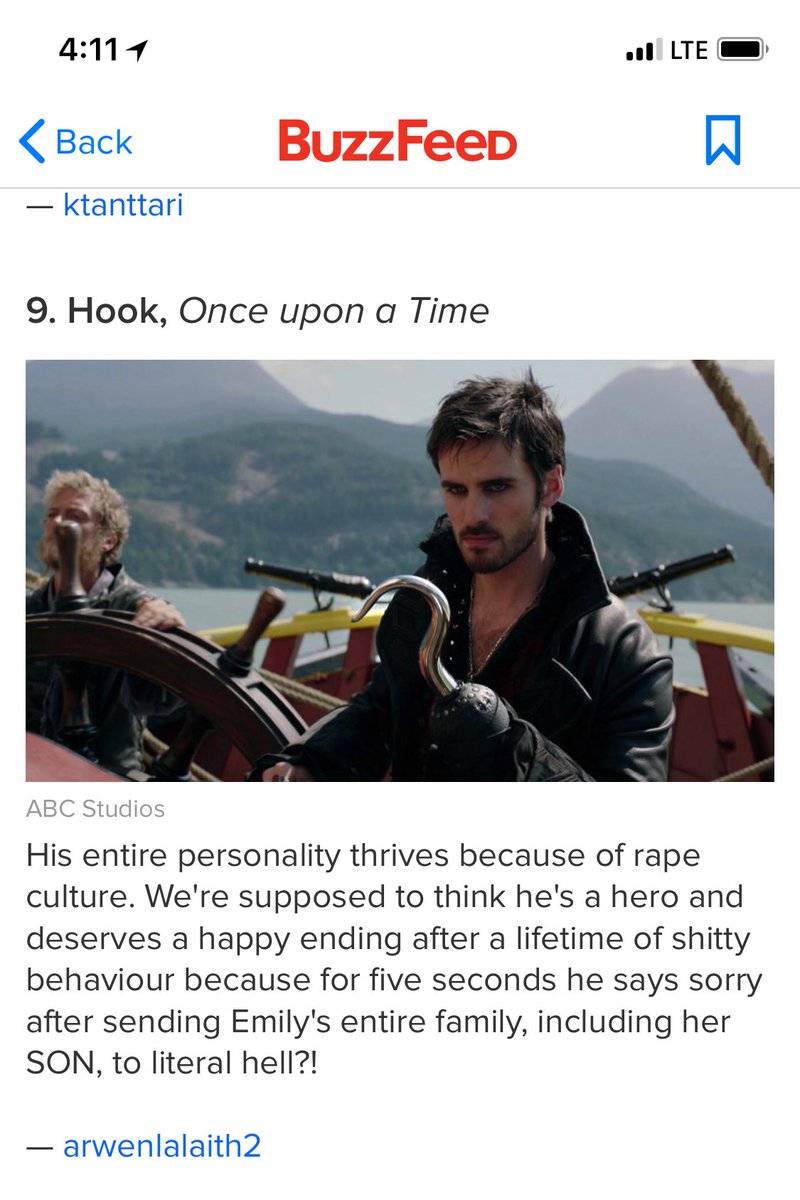 luveskj's tweet photo. Who is the idiot who wrote this? Killian did NOT send Emma &amp; her family to hell. He LITERALLY DIED to save them. They went to UW willingly to save him. https://t.co/pc9lzOSrEQ