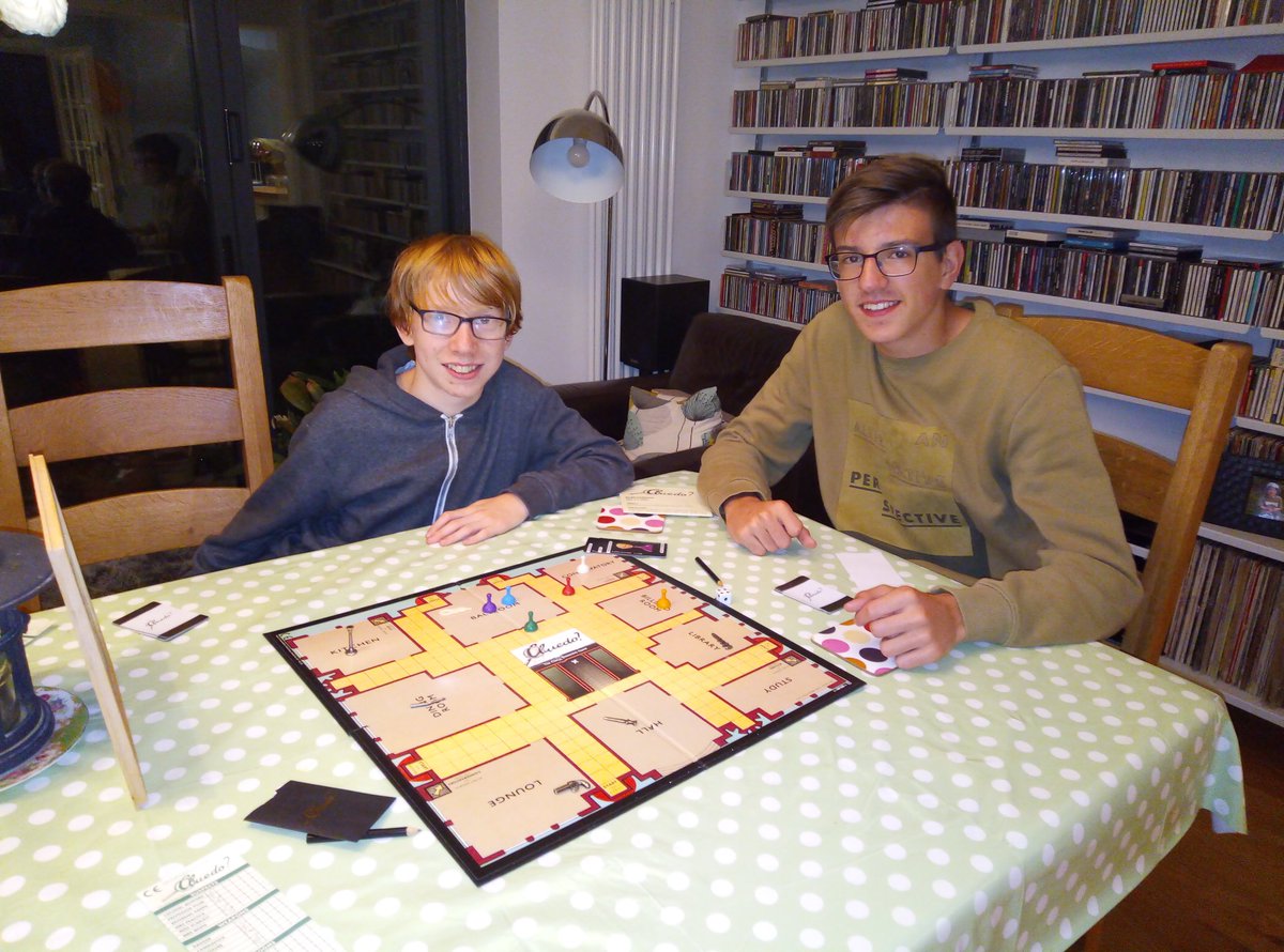 CollingridgeFox's tweet photo. Played Cluedo and Christian won with Prof Pflaume (Plum) in Ballsaal (Ballroom) with seil (rope) #GerExch2018 @MFLbwood https://t.co/REWar9d2X6