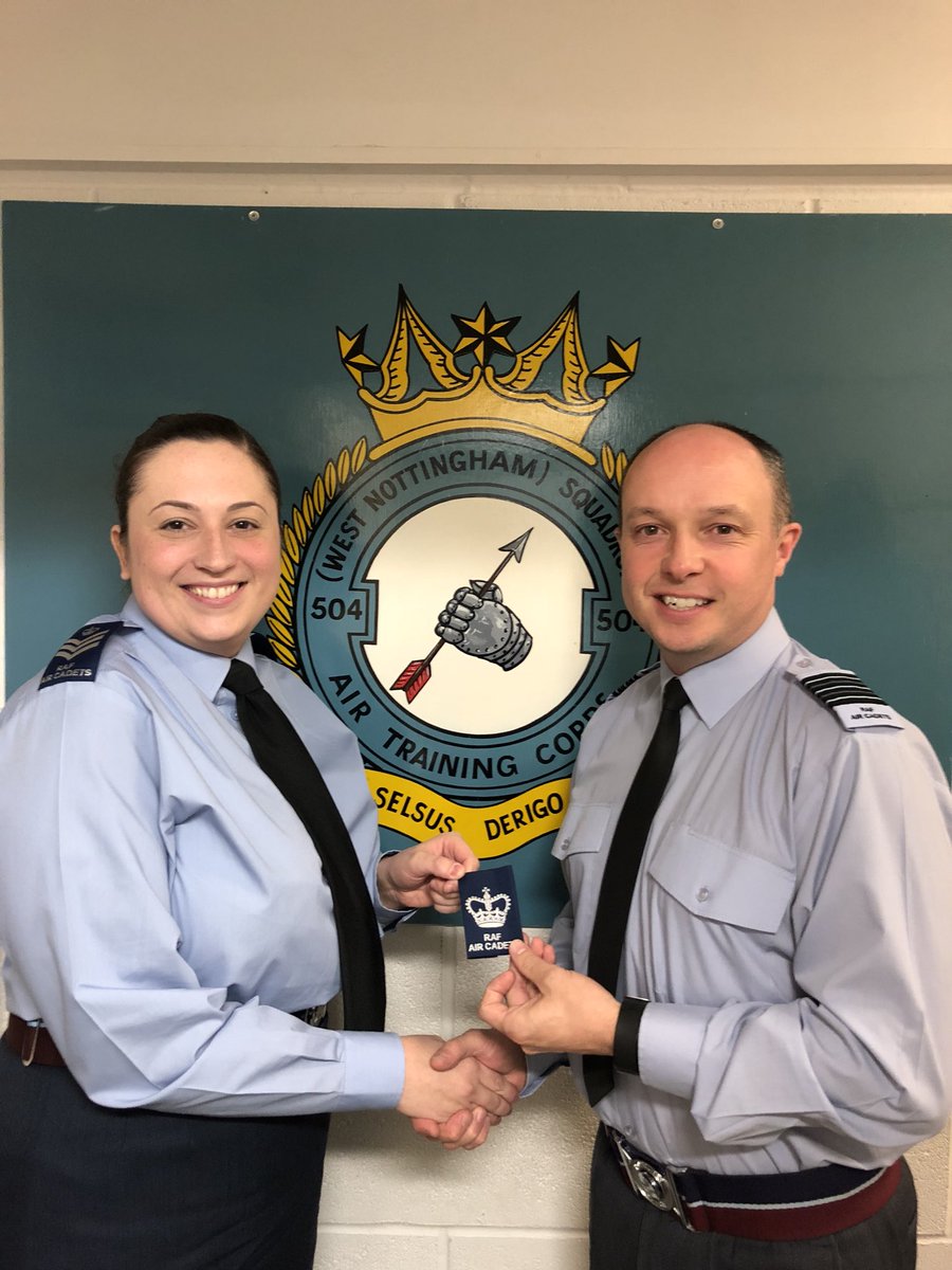 Congratulations to our newest WO RAFAC within @SEMidsWgATC - introducing WO Laura Sharrocks of @504sqnrafac who successfully passed her promotion board tonight. Fantastic to have another female WO to further inspire our female Cadets! #aimhigh