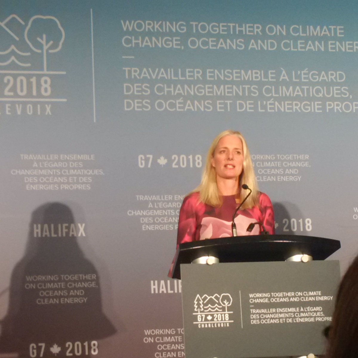 AlexYoungCanada's tweet photo. @ec_minister  at final presser speaking on discussions held and results achieved #g7Halifax #g7Charlevoix https://t.co/K7VnDWL5xi