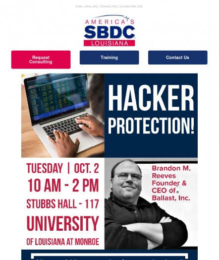 LSBDCULM's tweet image. Don't Lose Your Business to Hackers! Attend LSBDC's Cyber Security Workshop! goem.me/29OO