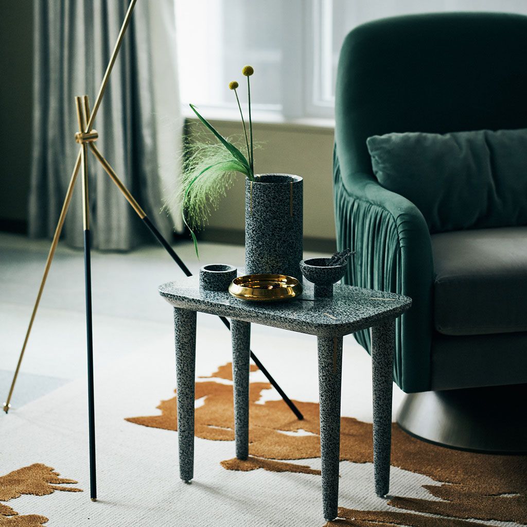 InLondonMVP's tweet photo. Don't miss #JoyceWangStudio 's latest collection, a beautiful range of terrazzo objects, accessories and tables, entitled FLINT. Handmade in Italy, they will be showcased in her London studio at One Warren Mews for the duration of the @L_D_F. #FlintByWang #LDF18 https://t.co/cbpxgE32Wq