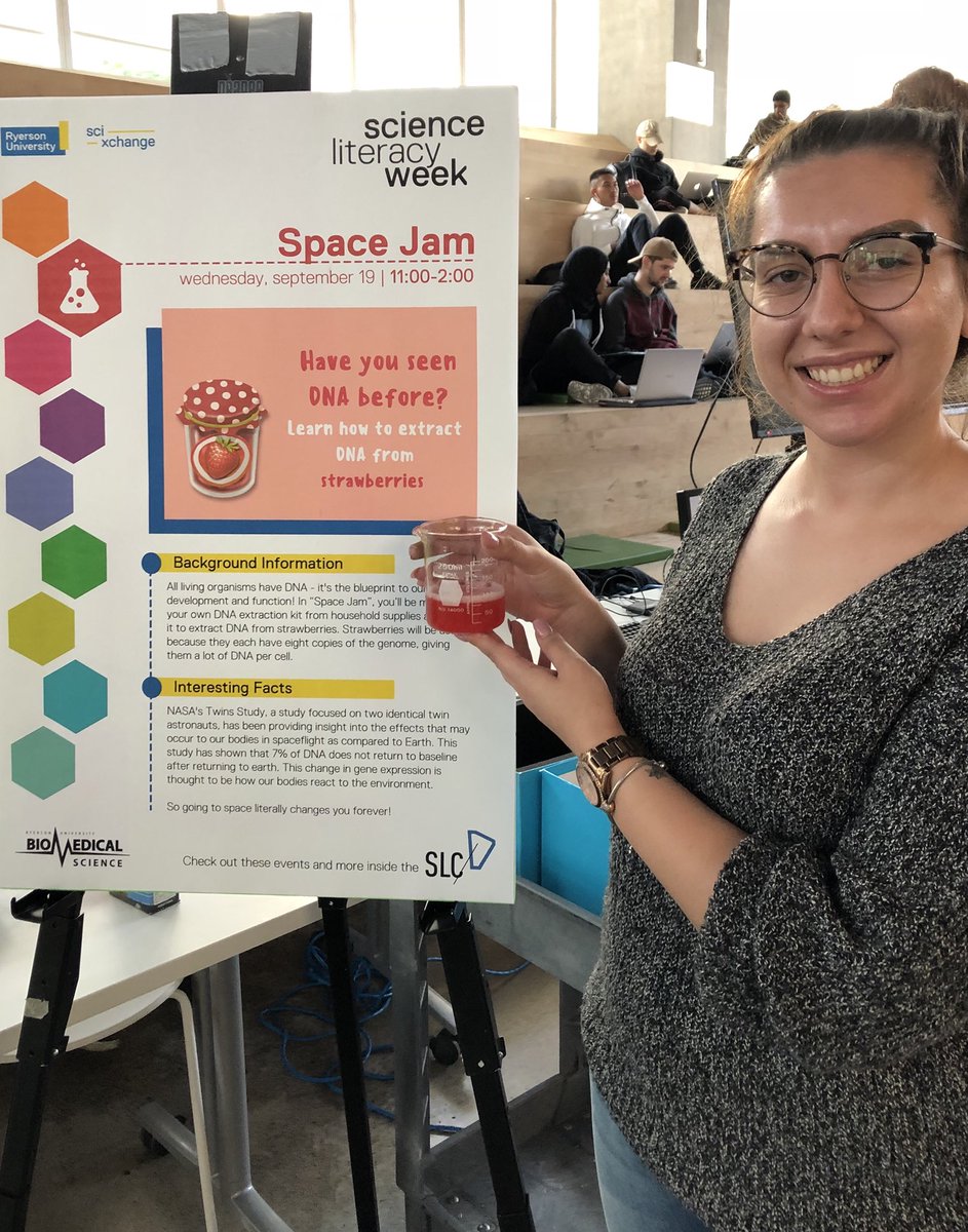 TorontoMetSci's tweet image. Day 3 of #SciLitWeek and @SciXchangeRU is set up at #RSLC teaching the community about the codes of life. @Ryerson_Biology  @ryecscu @RyeSciSociety @ryersonwics @Ryebiomed @scilitweek
