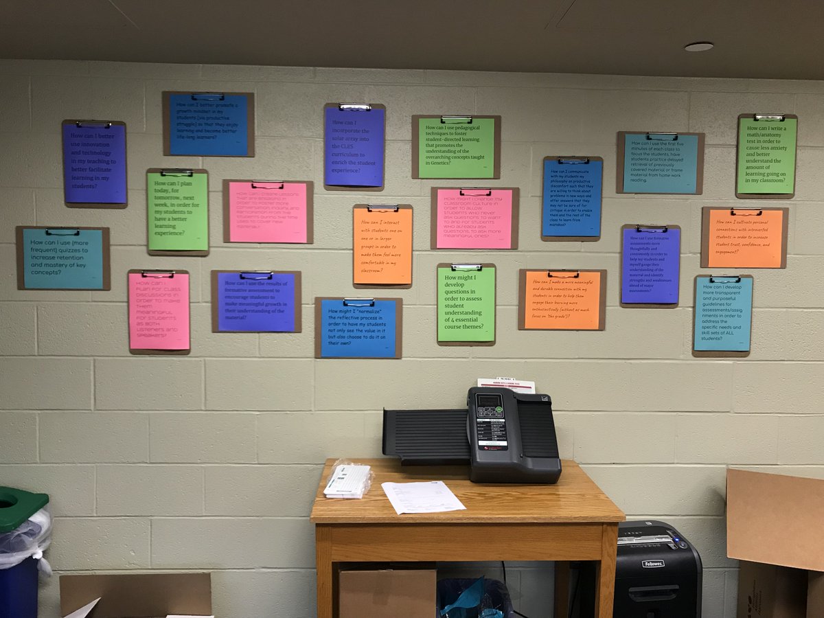 KravisTeaching's tweet photo. Goal setting in the @loomischaffee science department posted in their copy room for the school year! #edchat #mbe #isedchat #caist https://t.co/YMkw9jIRQI
