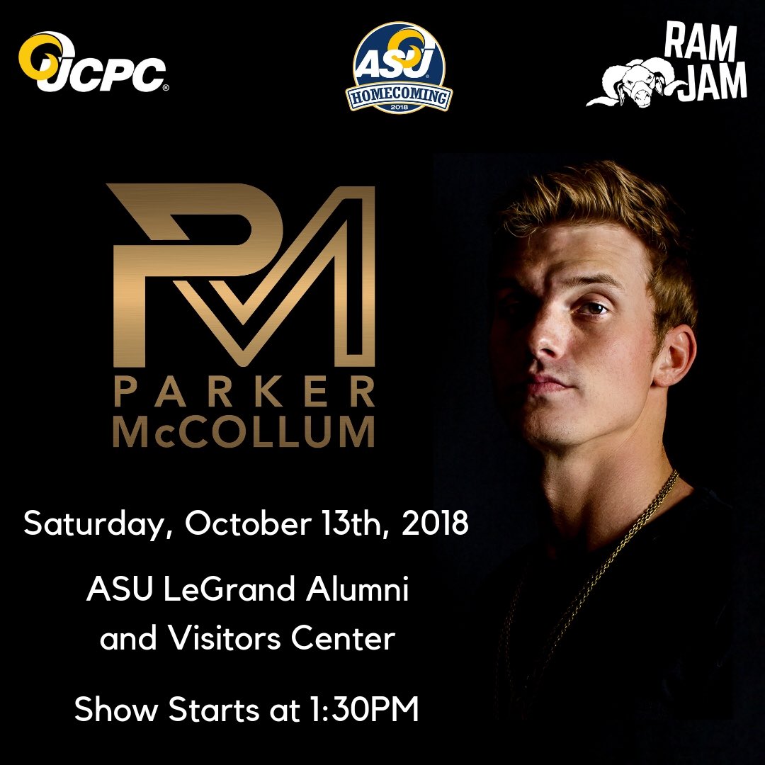 AngeloStateUCPC's tweet photo. 🗣HOCO Ram Jam Update📢
It is with great excitement to announce @ParkerMcCollum as this year’s @ASUHomecoming Ram Jam special guest! We’ll see y’all on 10/13 for a FREE SHOW at 1:30p at the LeGrand Alumni Center! 💙🐏💛 #RamFam #AngeloState https://t.co/nFbz5ByXs9