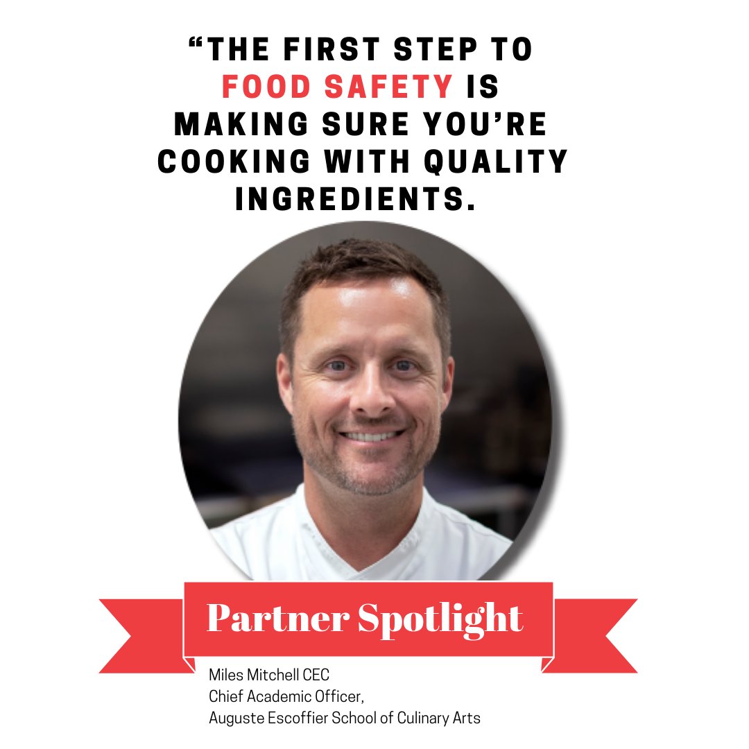 Check out this week’s #PartnerSpotlight from @escoffierschools of Culinary Arts! Learn more about their programs here: escoffier.edu 
“The first step to food safety is making sure you’re cooking with quality ingredients."