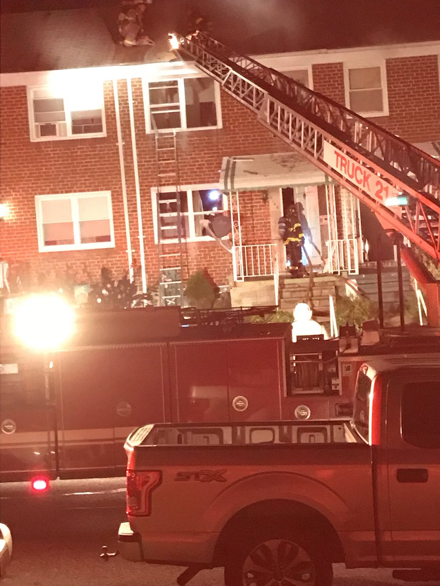 Artondra's tweet photo. Sad to hear that in last night’s #southbaltimore #fire that a woman died. I woke to the sound of fire engines and the realization this was a street over and in front of my sister’s house. #prayersandthoughts to the family. https://t.co/g0ulU0LcvO