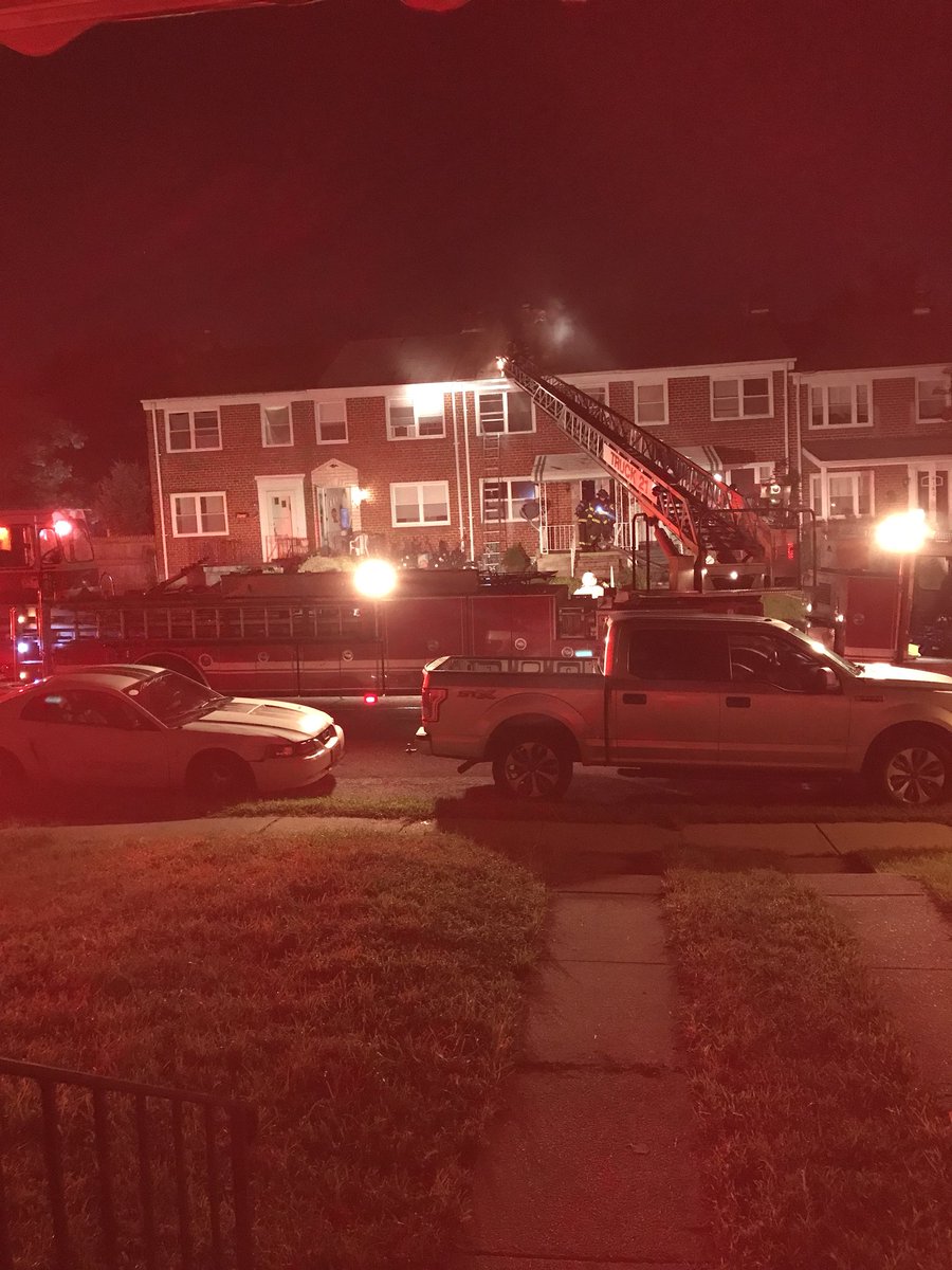 Artondra's tweet photo. Sad to hear that in last night’s #southbaltimore #fire that a woman died. I woke to the sound of fire engines and the realization this was a street over and in front of my sister’s house. #prayersandthoughts to the family. https://t.co/g0ulU0LcvO