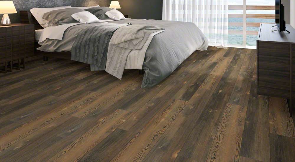 FredsCarpets's tweet photo. Isn't that just stunning? And the view isn't bad either! This vinyl plank from #ShawFloors called Blue Ridge Pine is waterproof, gorgeous and features an attached pad for sound reduction and increased comfort! Color shown is Forest Pine. https://t.co/Tuz91iL3WQ https://t.co/QRA1BTWd5n