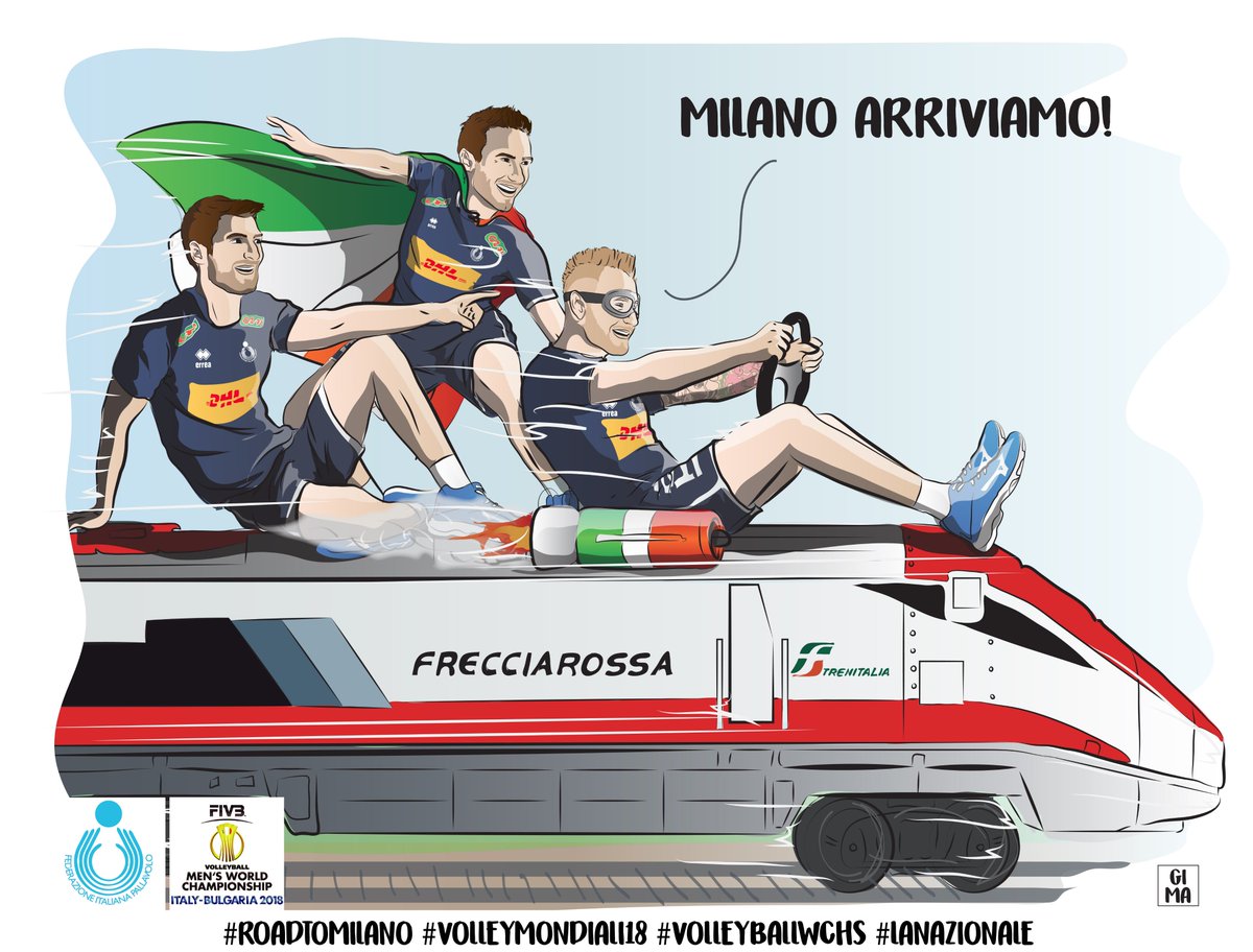 Federvolley's tweet photo. Road to #Milano 
Oggi #LaNazionale si è trasferita Milano, dove esordirà il 21 settembre al @MediolanumForum contro @FinnVolleyBall  
 Insieme per continuare il viaggio #VolleyMondiali18 
🎨: @TimeOut_STORIES 

#VolleyballWchs @FIVBVolleyball @MilanoVolley18 https://t.co/F2Dk7Wzs5T