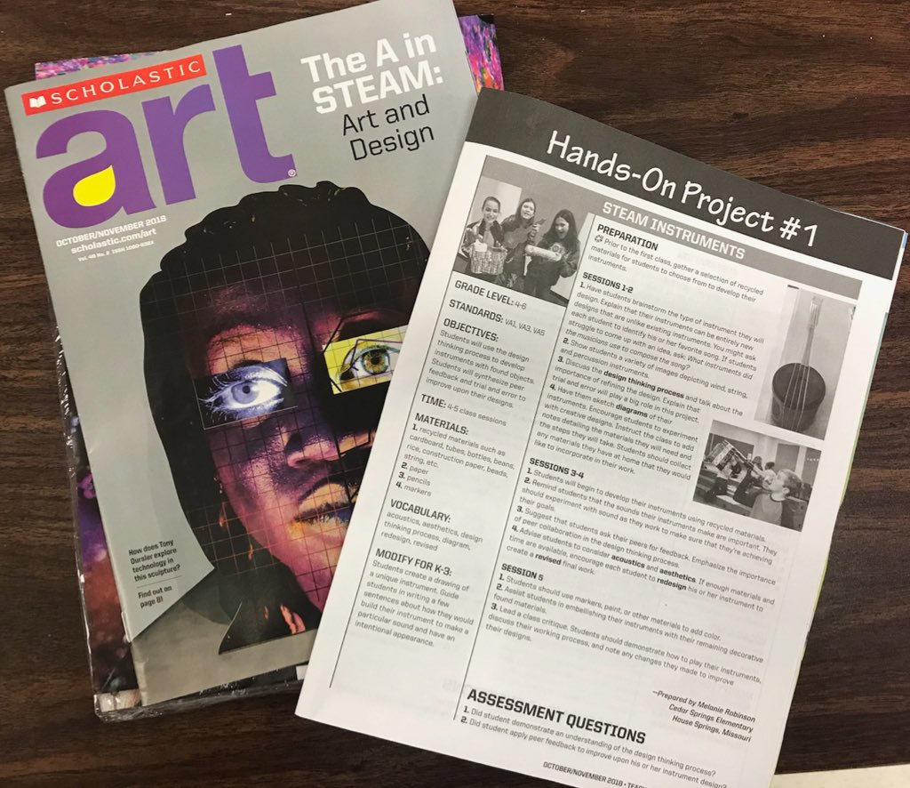 aublyn34's tweet photo. Shout out to Melanie Robinson! She had an amazing lesson published in Scholastic Art. 🎨 #CSElions #NWLoveLearnLead #MinutesMatter https://t.co/6zqZfLYwh6