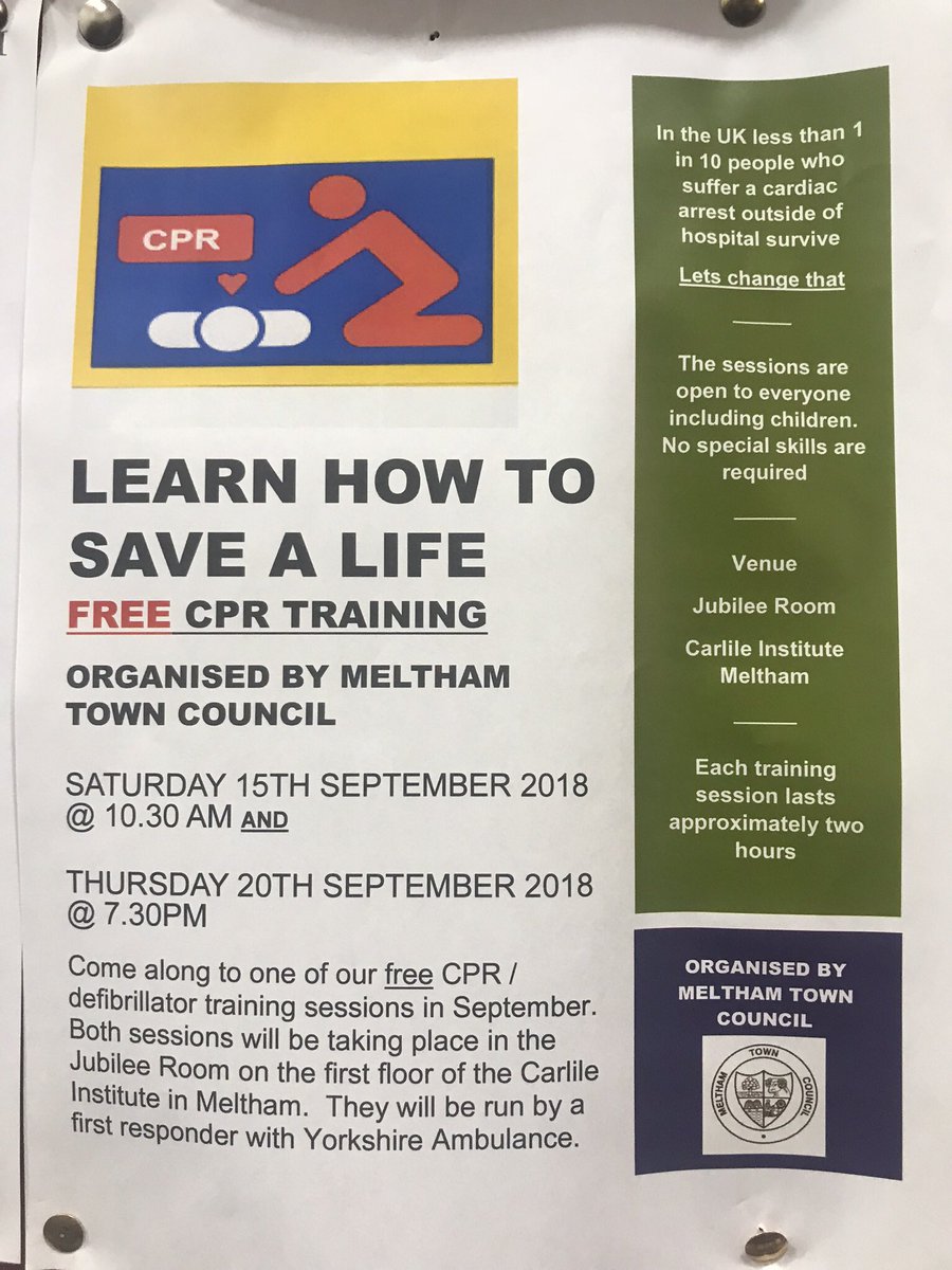 This Thursday at The Carlile Institute...

Learn how to save a life. Totally free. 7:30pm start. Please come along. Pls RT too