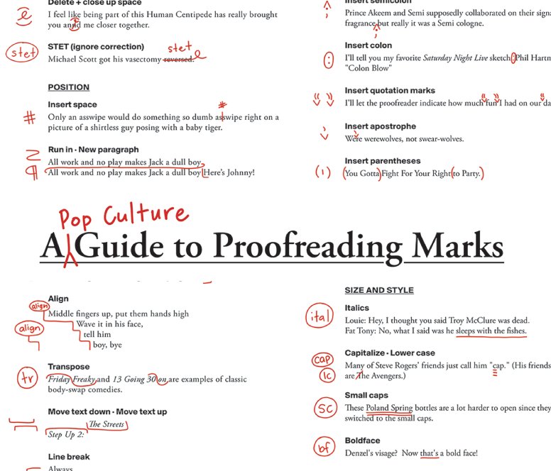 Proofreading Symbols Chart