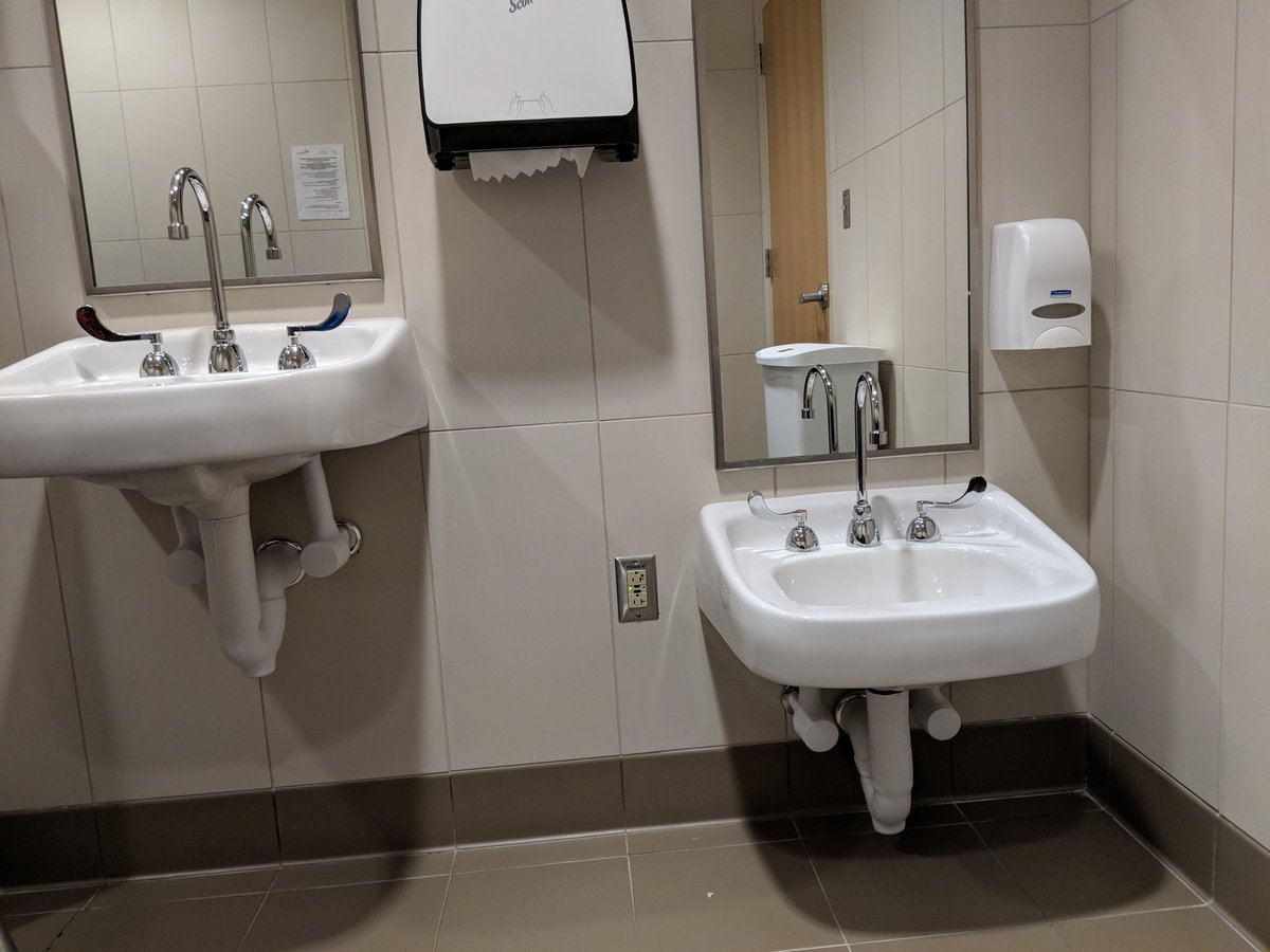 Accessible sinks at Children’s Hospital of Philadelphia. One for the small fries using chairs!