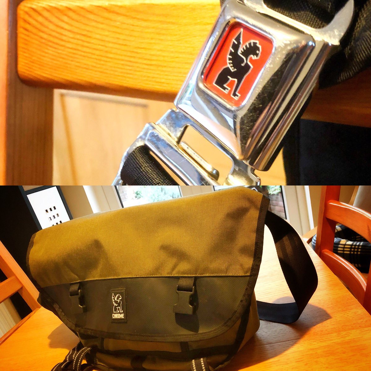 My new work bag. Years of double bagging everything are a thing of the past! Waterproof and a cycling specific bag! 

#chromeindustries #chromemessenger <a href="/Chrome_Ind/">Chrome Industries</a>