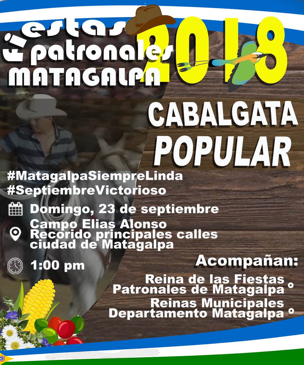 jeffreycano93's tweet photo. Para toda #Nicaragua les informamos de esta actividad de las fiestas patronales de #Matagalpa. Tod@s invitad@s a la Cabalgata Popular de #MatagalpaSiempreLinda. LOS ESPERAMOS!!! https://t.co/rsshsM5hVg