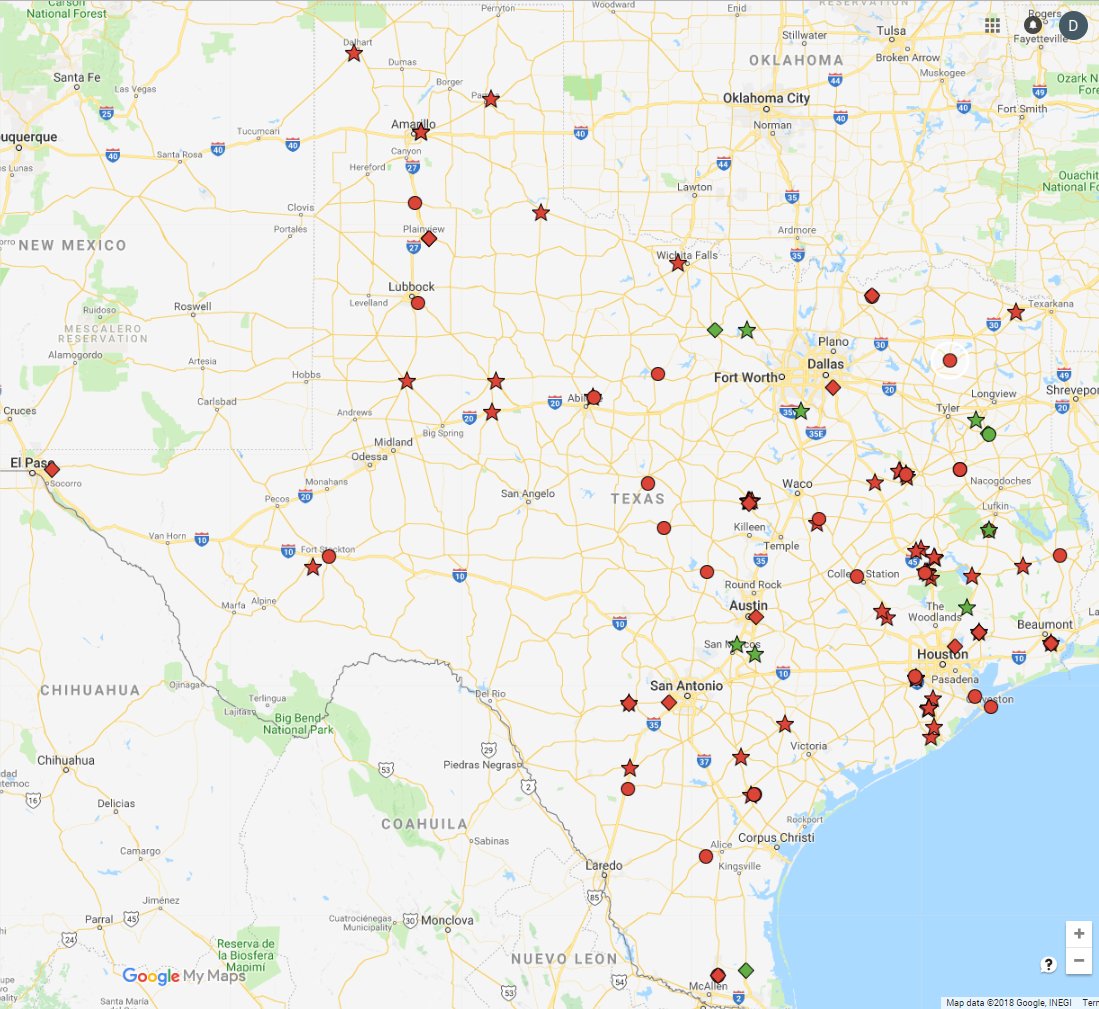 Image result for prisons in texas map