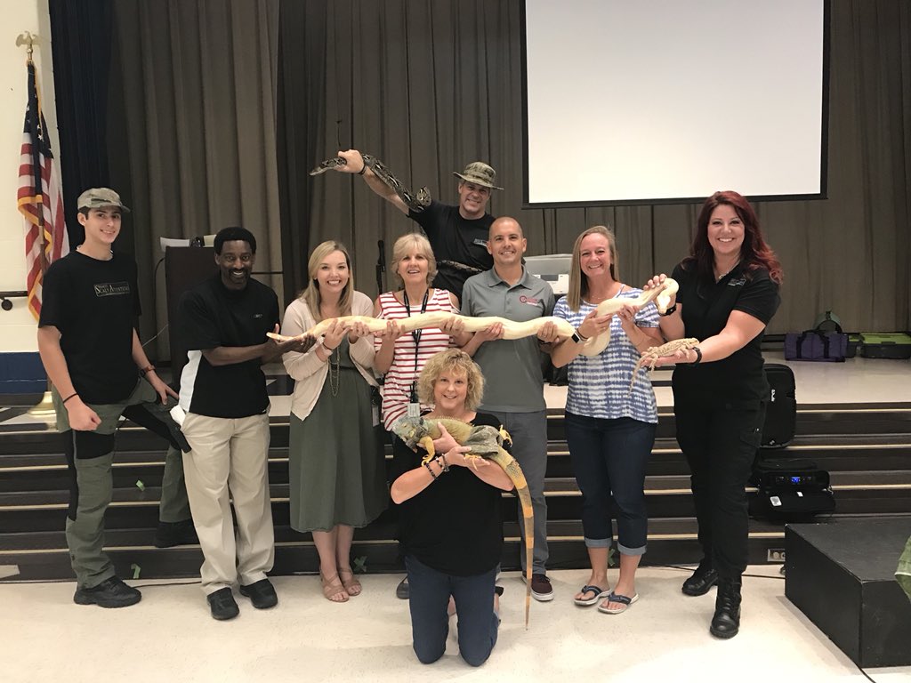Mrs_Feldman1's tweet photo. Our staff sure had a blast with @scalyadventures this morning! Thanks for letting us love on your scaly friends. @Kempcougars @SheaThomas71 @BillyPritz https://t.co/1NxtVH2M6i