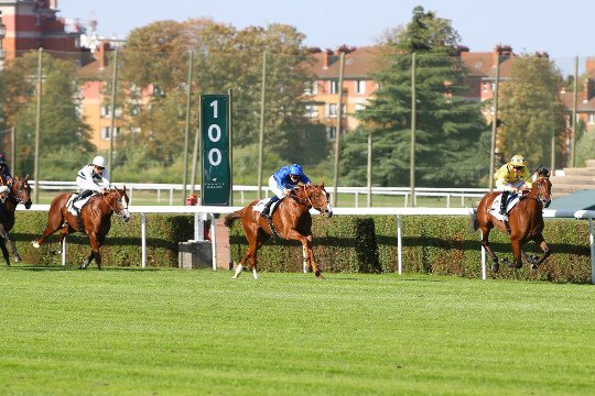 AlexPantall's tweet photo. 2yo PERFECTO (M2) by VESPONE takes second place (by a neck) at #SaintCloud for Mme J. Cygler #MaximeGuyon
Bred by #PChedeville @PetitTellier #PaulNataf
Photos @AprhChantilly Yellow dress / bleu stars https://t.co/KAbi2TXyib