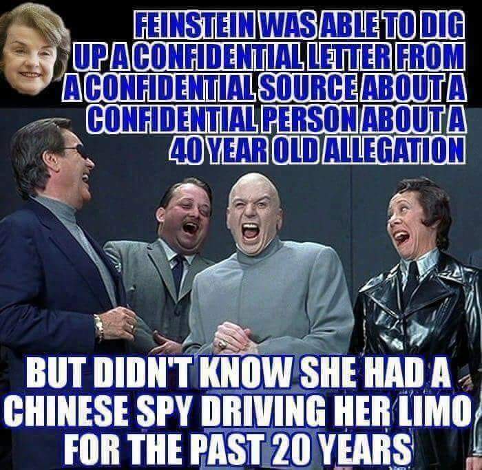 kirbygator's tweet image. Not sure if we should cut @SenFeinstein some slack because after all, she's old. And when I say old, I mean old... rumor has it she was a waitress at The Last Supper! #OutnumberedOT