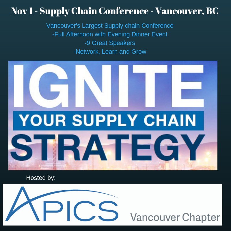 Vancouver BC Supply Chain Conference - Final week for Early Bird Registrations:  apics-vancouver.org/meetinginfo.ph…
