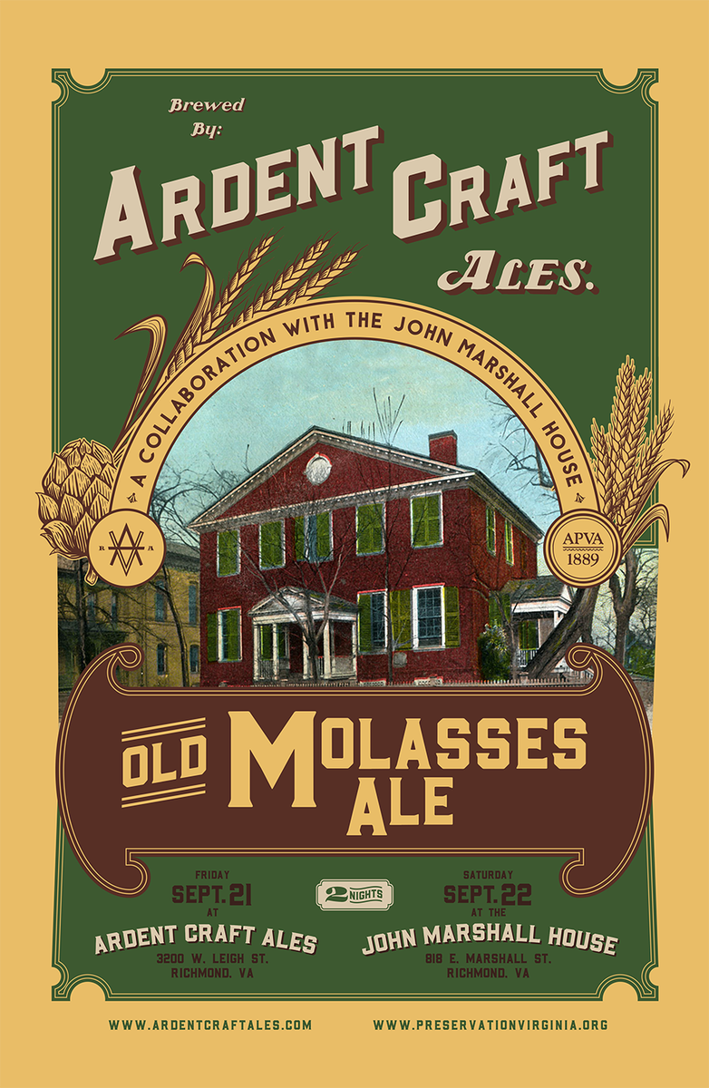 ArdentCraftAles's tweet photo. RVA, we've got your weekend plans covered! Join us on Friday right here at Ardent Craft Ales and on Saturday at John Marshall House for Old Molasses Ale: history, science, and beer! @preservationva 

Complete details: https://t.co/goZKLeeBn6 https://t.co/w7wU5Ly0UB