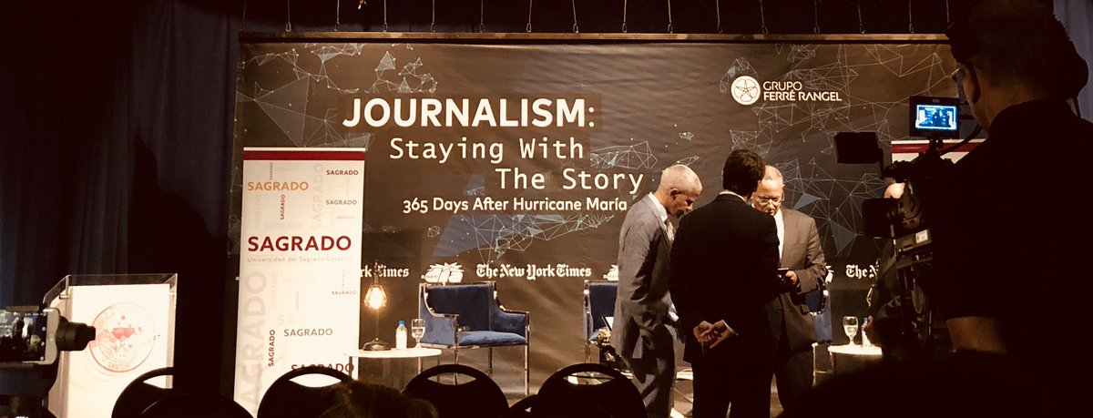lmcsper's tweet photo. En breve comienza conversatorio Journalism: Staying with the story, 365 days after hurricane Maria. https://t.co/Ako6GWTC1f