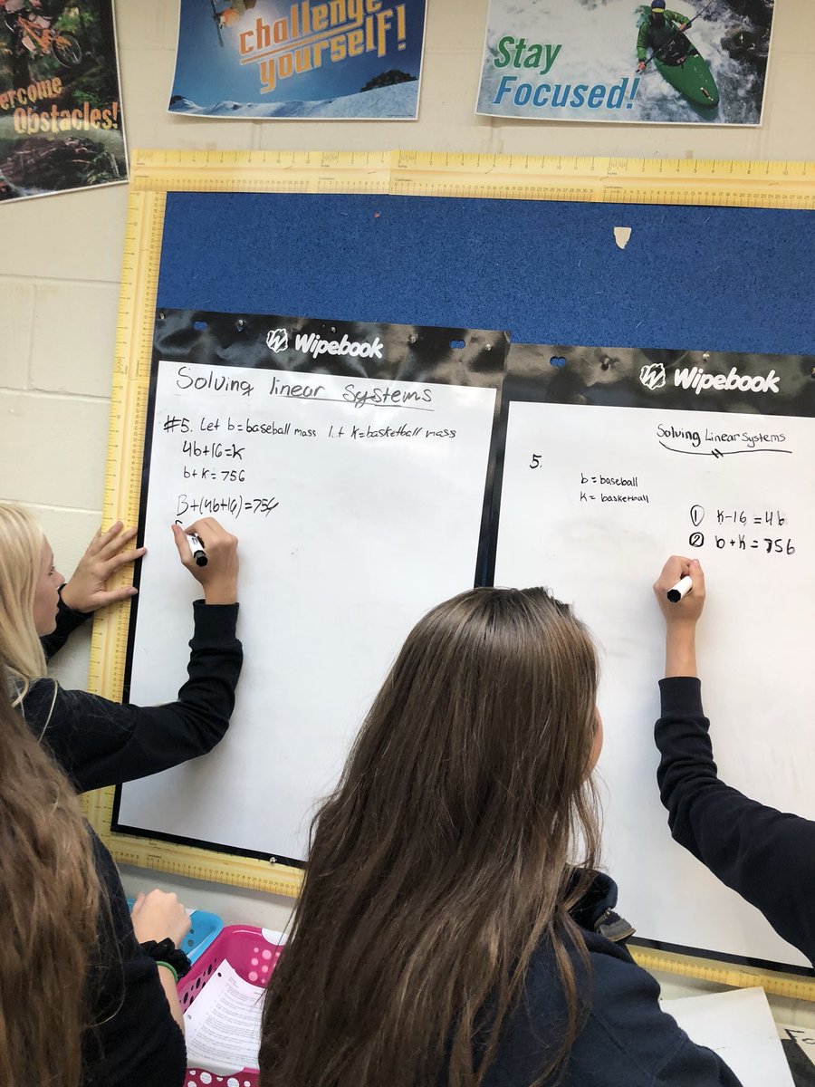 MariaJMorris's tweet image. So many great discussions trying to set up equations to solve linear systems in grade 10 #problemsolving #differentmethods #engagedlearners #mathconversations