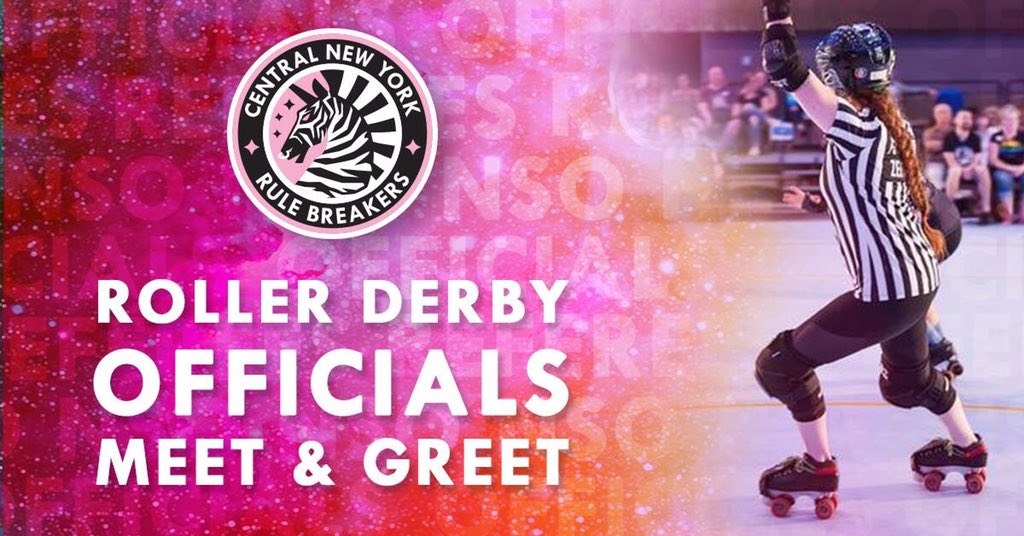 CNYRD's tweet photo. We are so excited to meet our future Rulebreakers tonight! Are you interested in officiating roller derby? There are both on- and off-skates roles to fill! Come see what it’s all about tonight at @WannaPlayCafe from 6:30-8:30 pm! #CNYRD #Rulebreakers #rollerderby #uticany #romeny https://t.co/353SQDzHFs