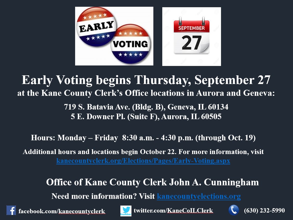 Kane County,IL Clerk on Twitter "AuroraIL and southern KaneCountyIL